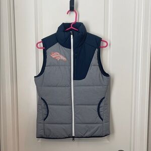Denver Broncos Navy and Grey Puffer Vest
